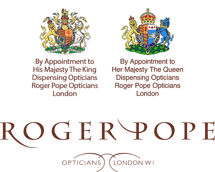 By appointment to Her Majesty The Queen Dispensing Opticians Roger Pope & Partners London